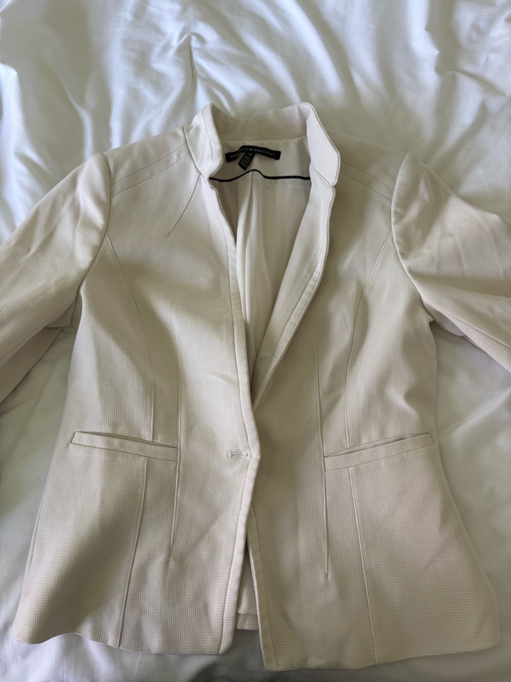 White House Black Market Cream Textured Women's Blazer